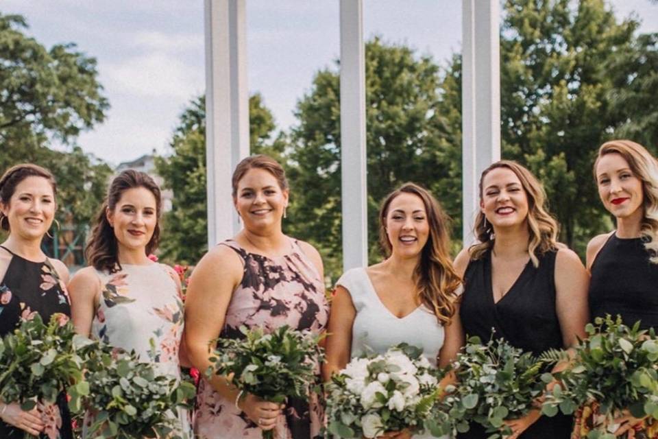 Beautiful bride & her maids