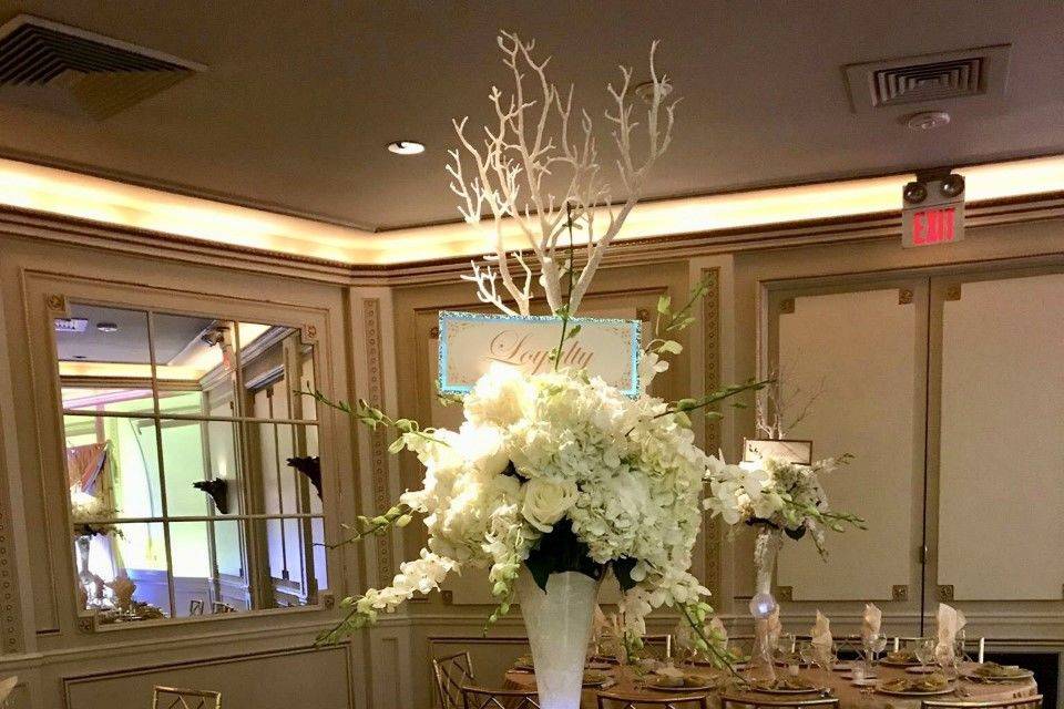 Tall white flower centerpiece