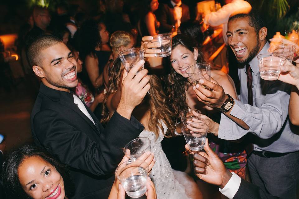 Couple dancing with the guests