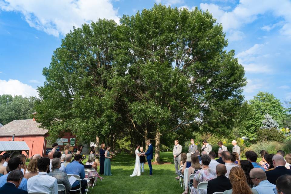 Ceremony in garden circle