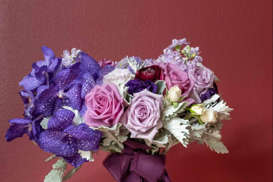 Purple Bridal Bouquet