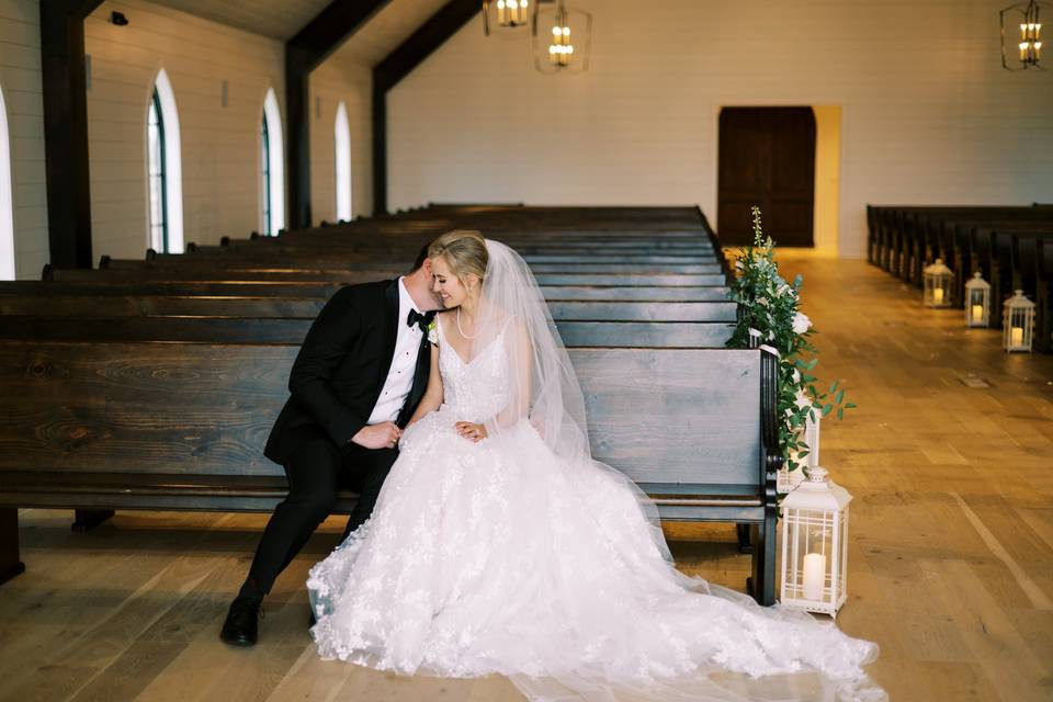Newlyweds in the church