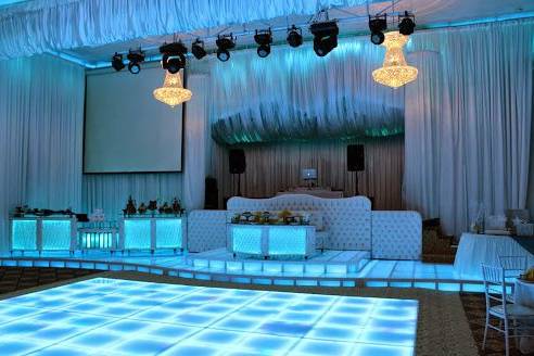 DJ station and lighting