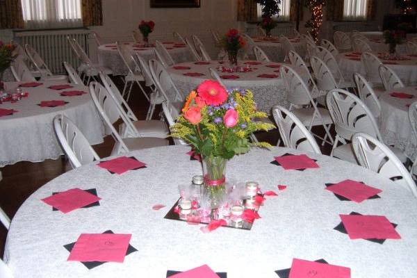 Fun and funky centerpiece of fresh flowers