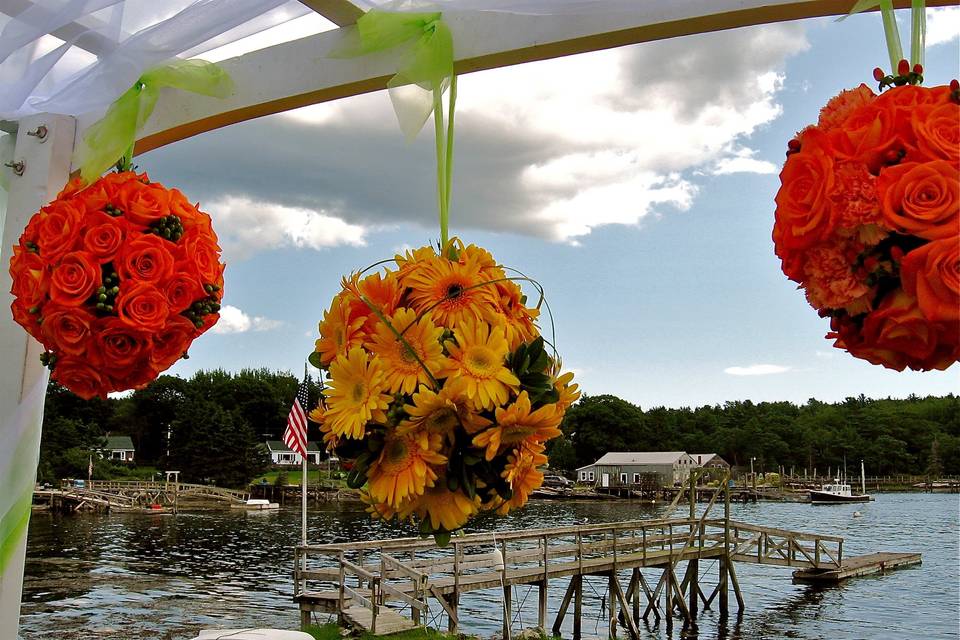 Sunflower and rose hanging decorations