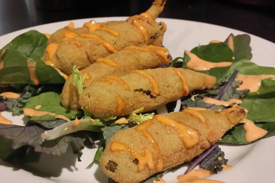 Seared Mahi with Lobster Butter, Grilled or Blackened Swordfish, Marsala NY Strip, Oyster Rockefeller, Fried Barramundi, Calamari!