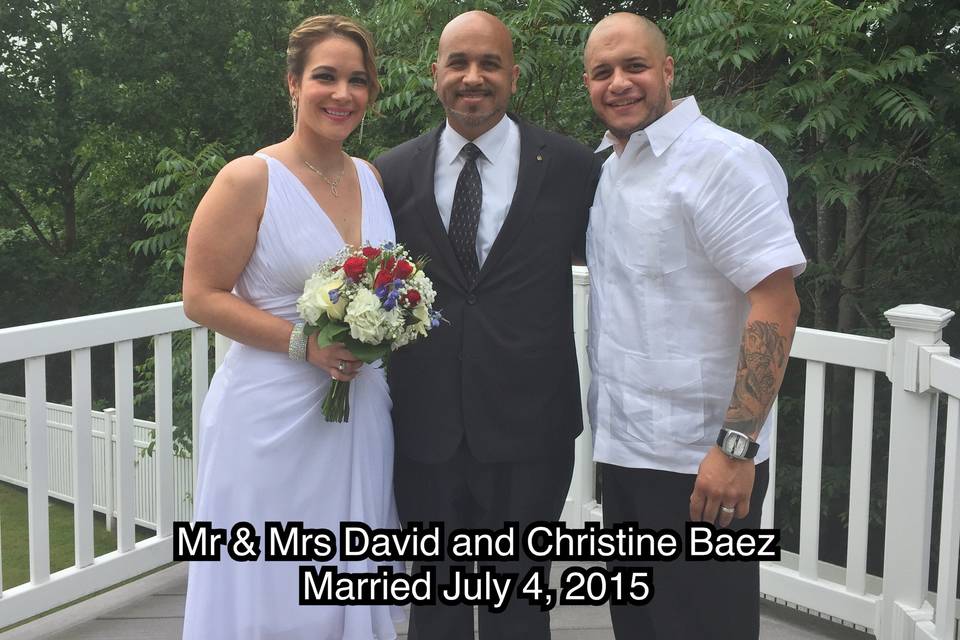 Mr and Mrs Christine and Dave Baez married 7/4/15
