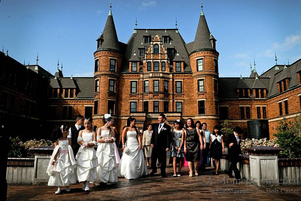 Bride & Groom with Wedding Party. Stadium High School, Tacoma