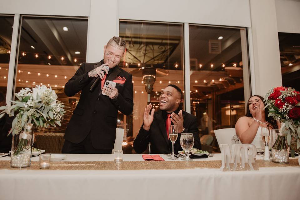 Cheers to the newlyweds