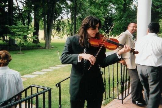 Playing at a wedding reception in Leesburg, VA.