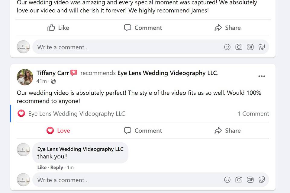 Eye Lens Wedding Videography LLC