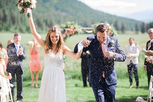 Celebrating the newlyweds