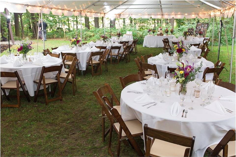 Tent tables rental setup