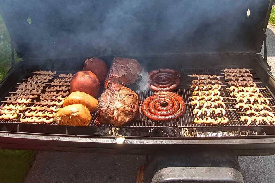 Meats and Shrimp Cooking