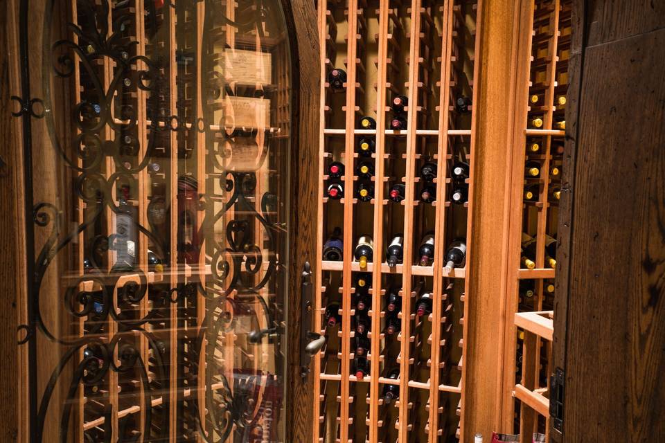 Intricate wine cellar