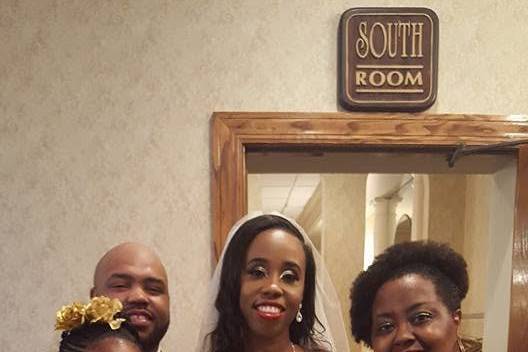 Beautiful newlywed family