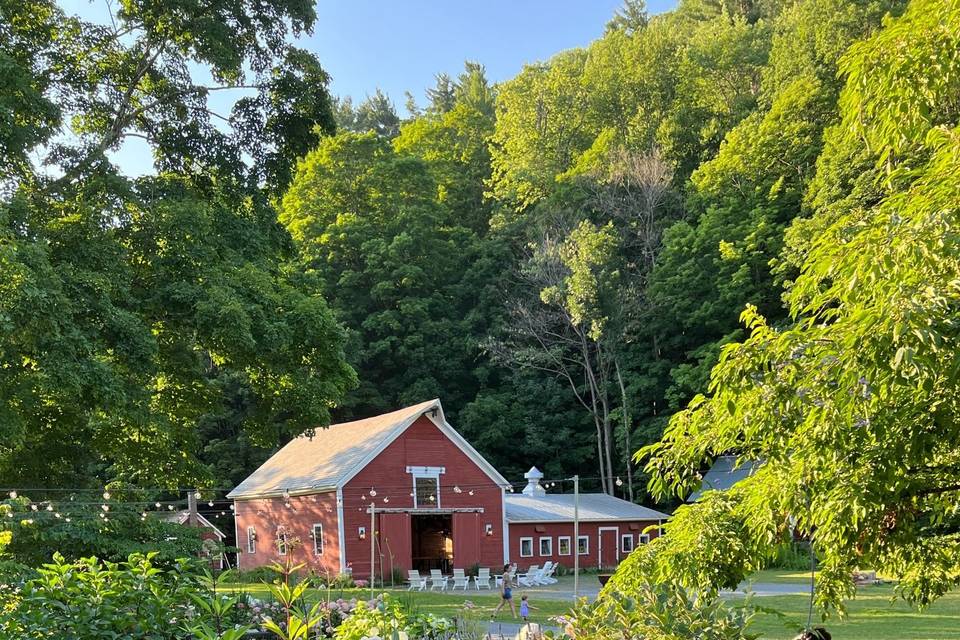 The gardens and barn