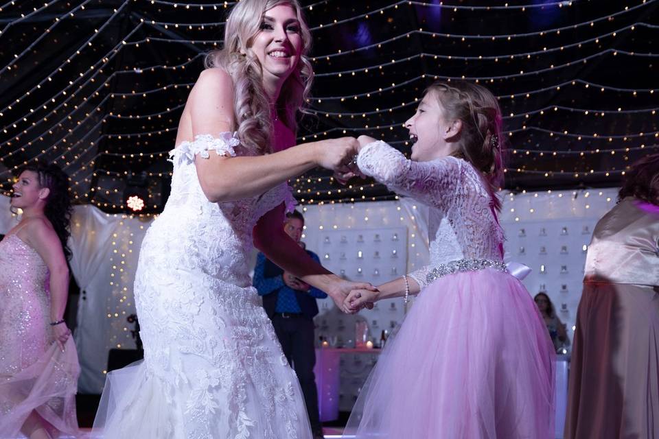 Dancing with the flower girl