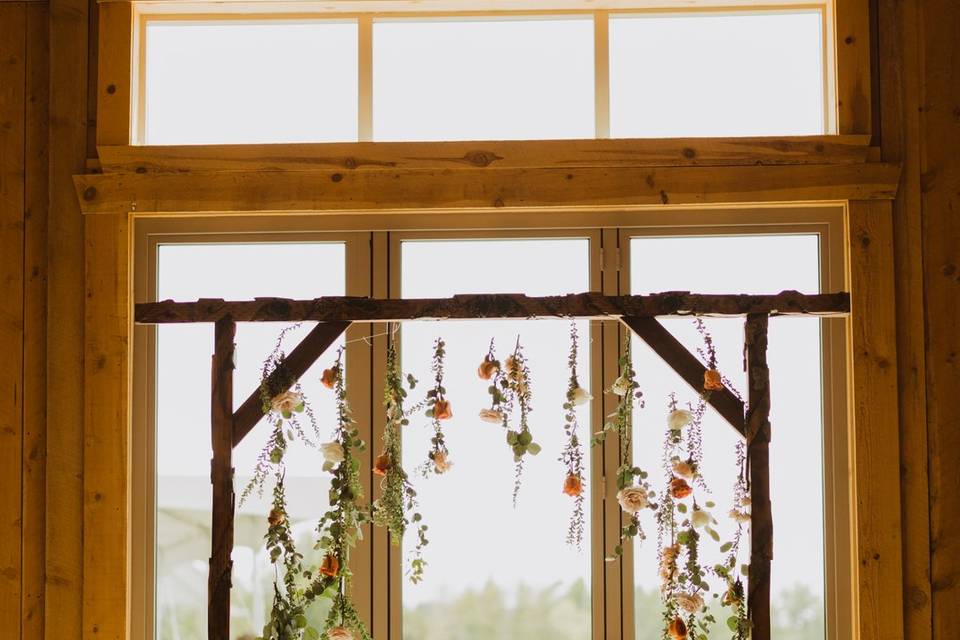 Hanging flower arch