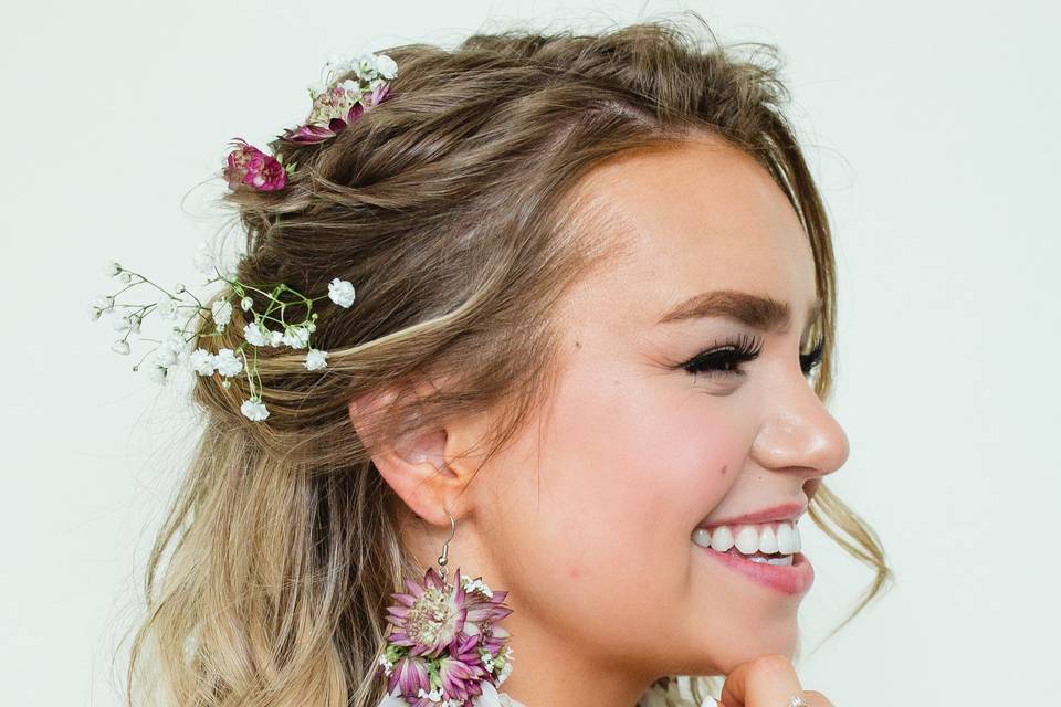 Bridal floral earrings
