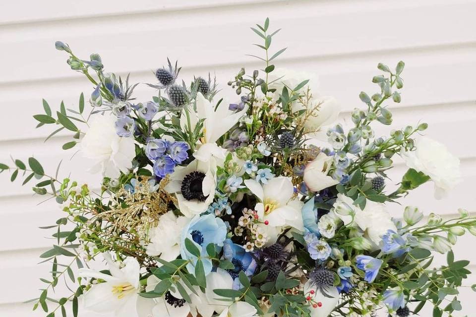 Blue and white bouquet