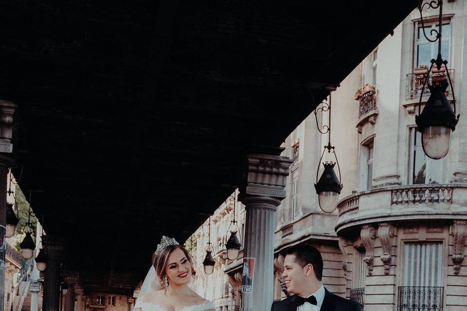 Bride and Groom in Paris