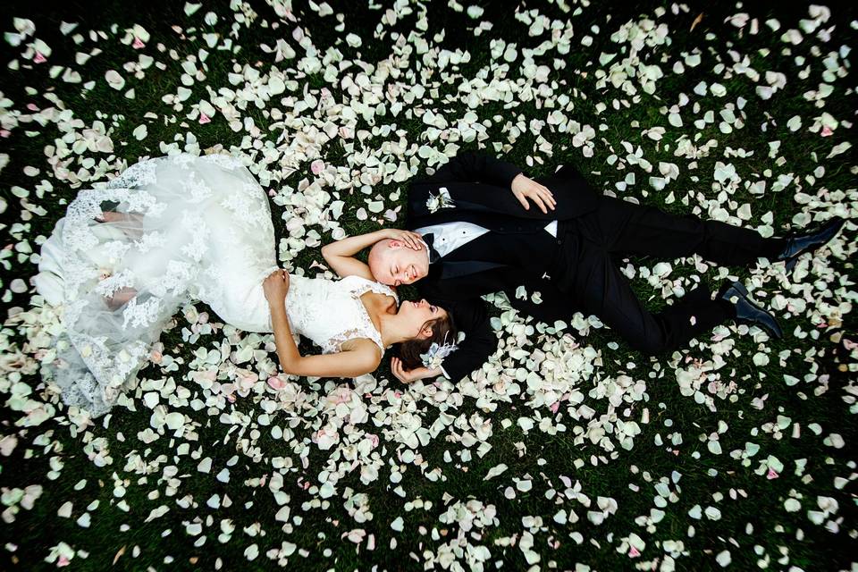 Couple Lying in the Flowers