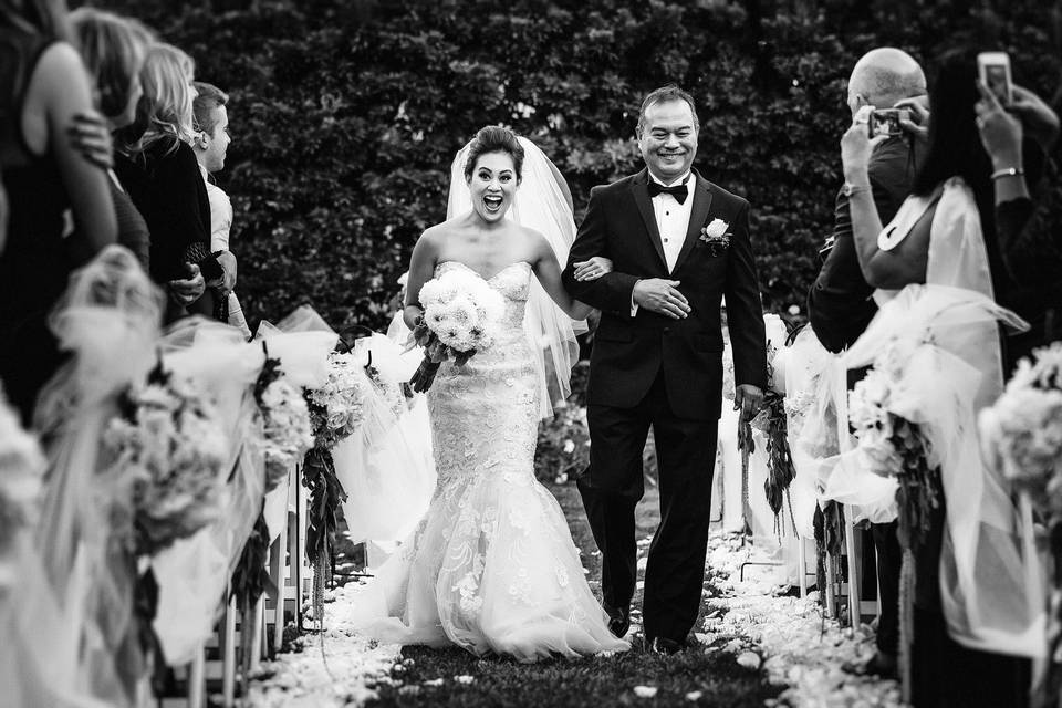Bride walking Dallas