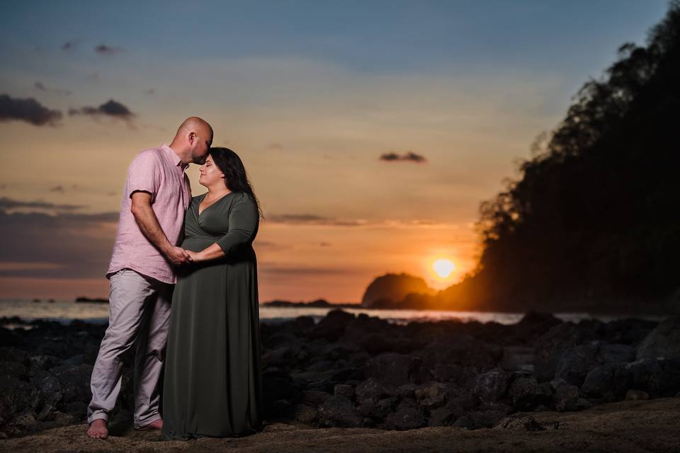 Engagement shoot by sunset