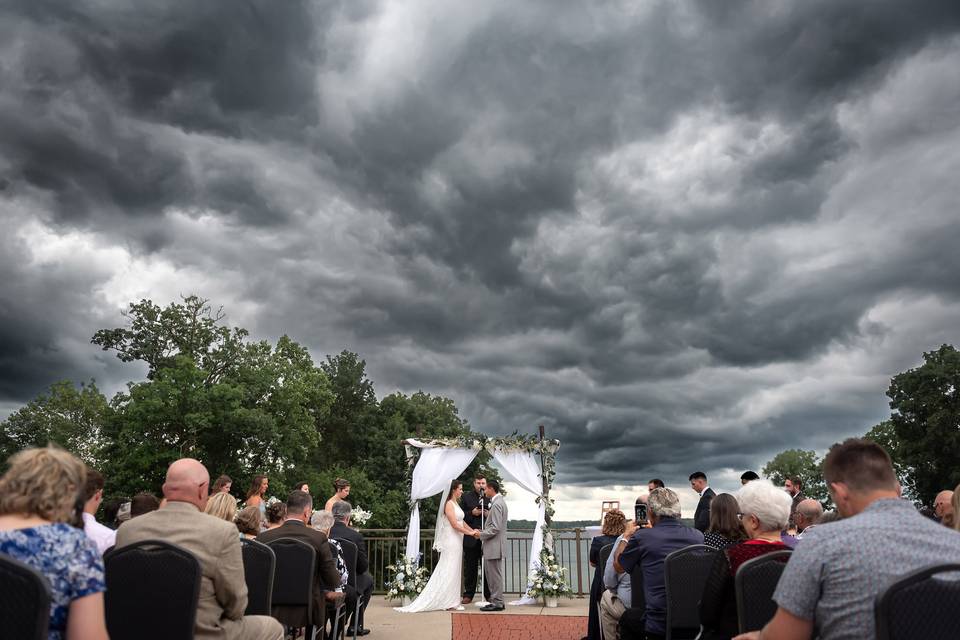 Stormy skies for ceremony