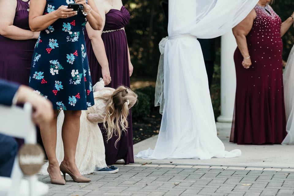 Child watching wedding