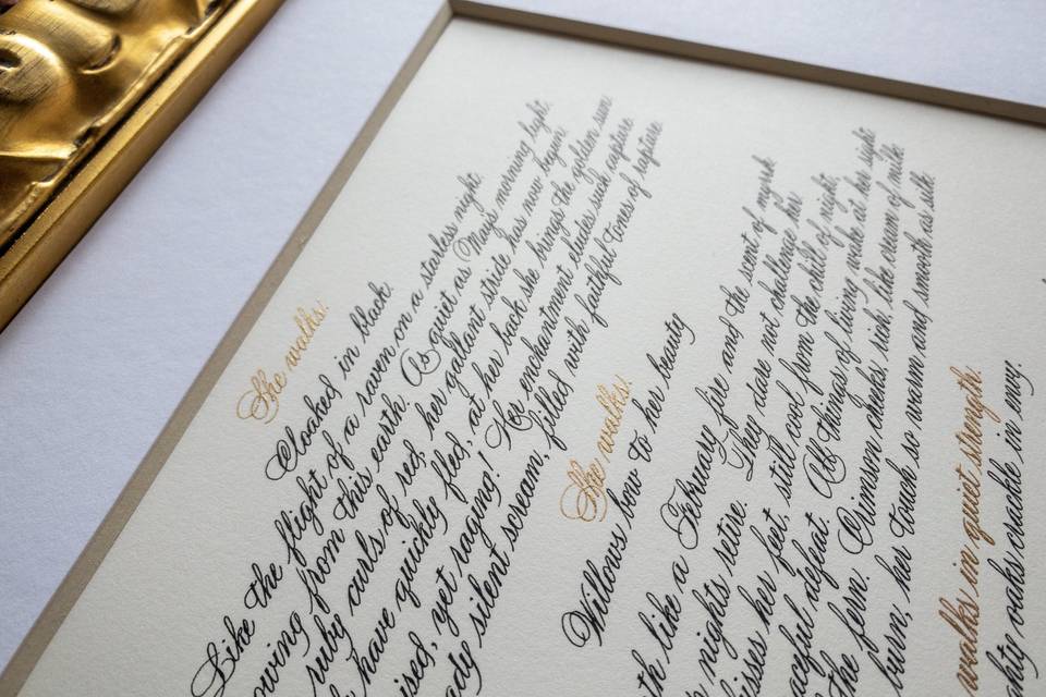 Framed Calligraphy Poem