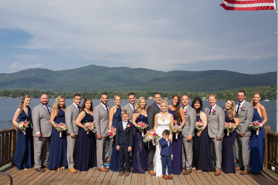 Wedding party on Lake George