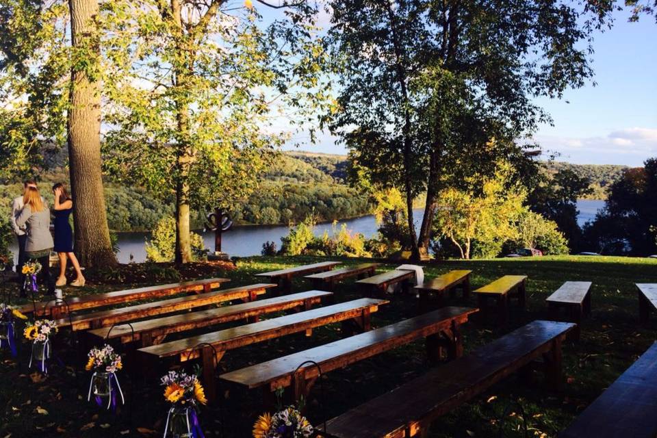 The Barn's outdoor ceremony site