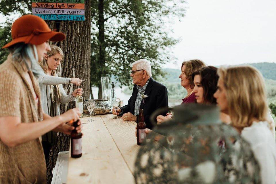 Outdoor bar at The Barn