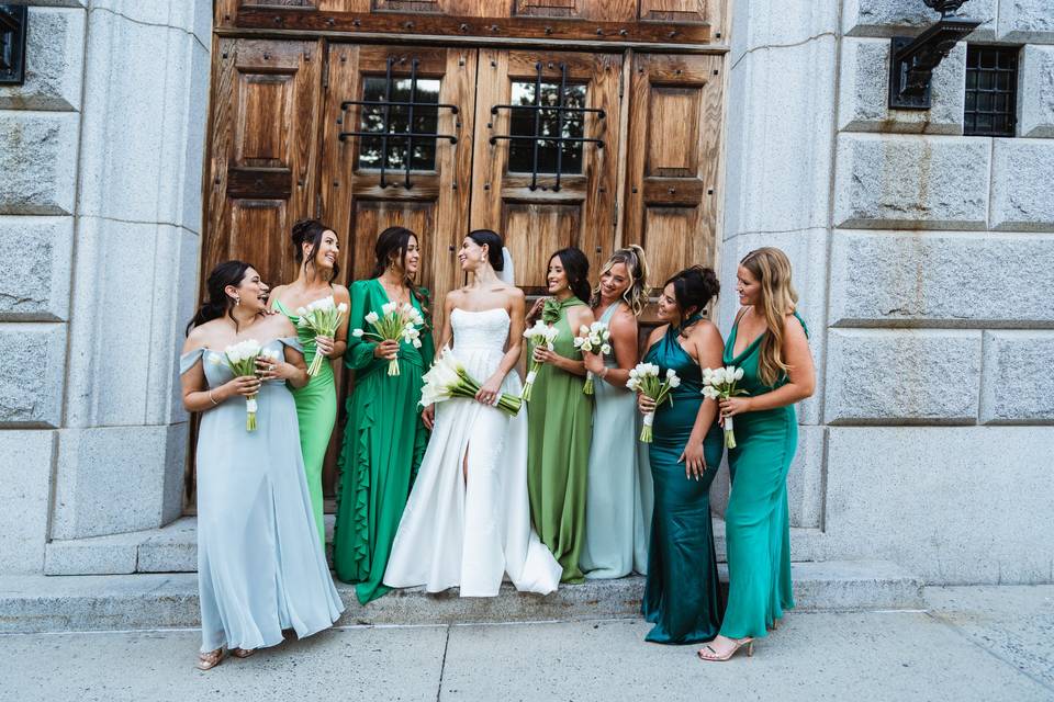 Bridesmaid Shot - Wooden Door