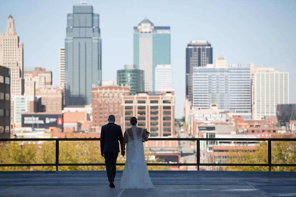 City scape wedding