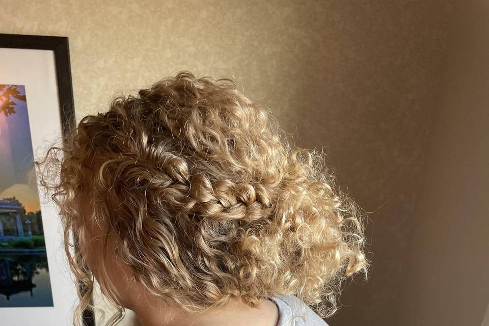 Naturally Curly Updo w/ Braid