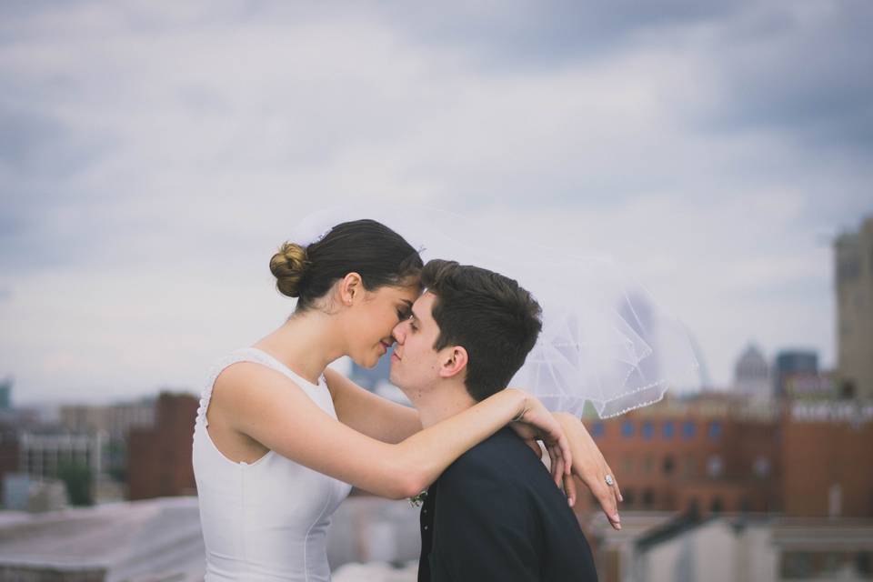 Rooftop kissing