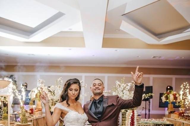 Celebrating the wedding