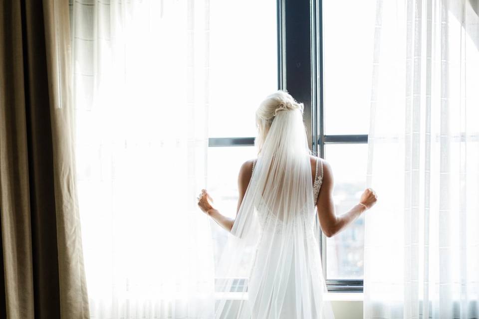 Bride at the window