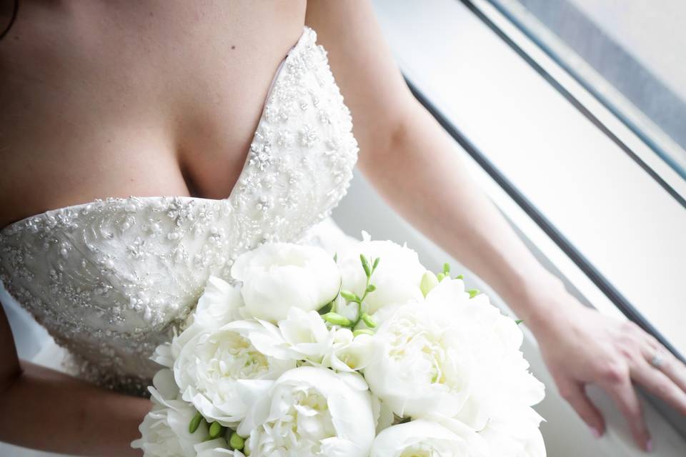 Bride and her bouquet