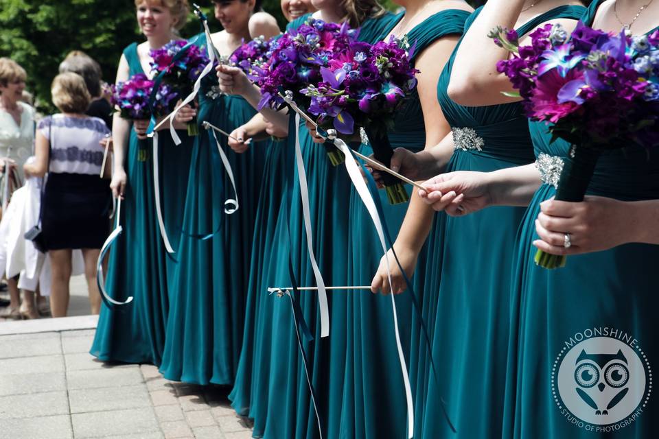 Blue-green wedding