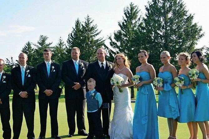 Newlyweds and their guests