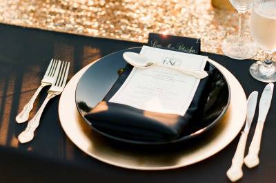 Black table setting