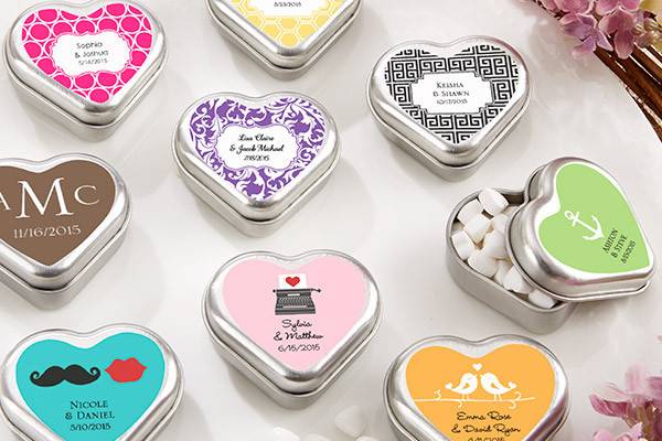 All kinds of tins and personalized items for guests.