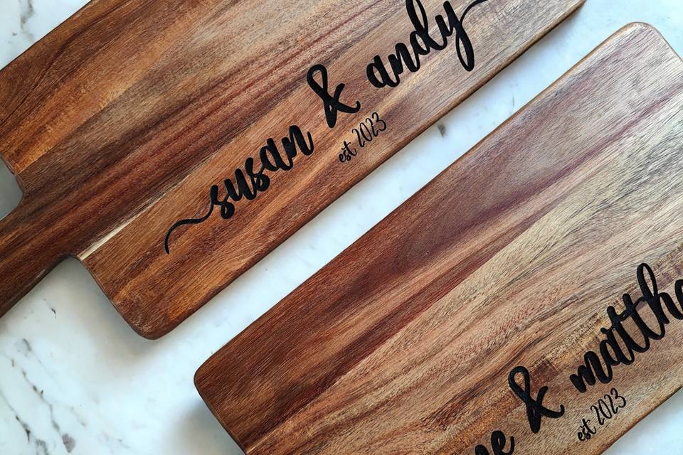 Engraved cutting board gifts