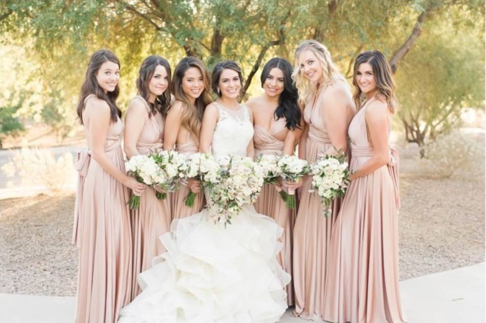 Bride and Her Bridesmaids