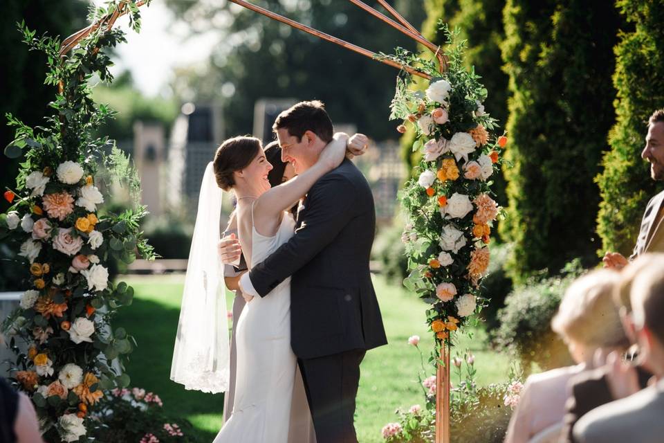 Copper Arch in Romantic Garden