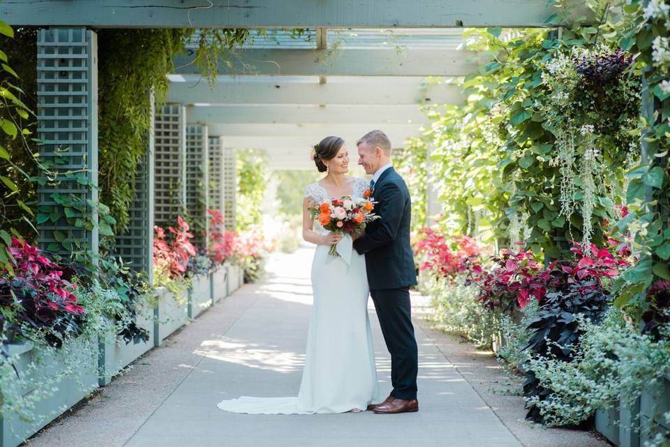 Copper Arch in Romantic Garden